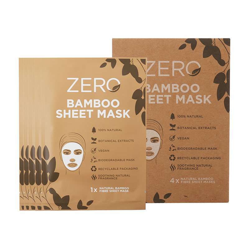 ZERO Bamboo Gezichtsmaskers 100% Natuurlijk - Multi Pack - 4 Stuks