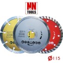 N&N Tools Turbo Diamantdoorslijpschijven Professional Multi Pack - 3 x 115 mm | Wet & Dry