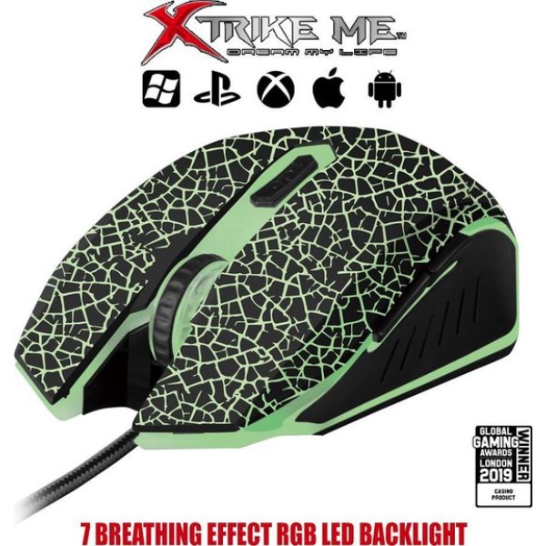 XTRIKE ME Gaming Muis Bekabeld Met 7 LED Backlight Kleuren DPI 800-1200-1600-2400-3200 - GM205