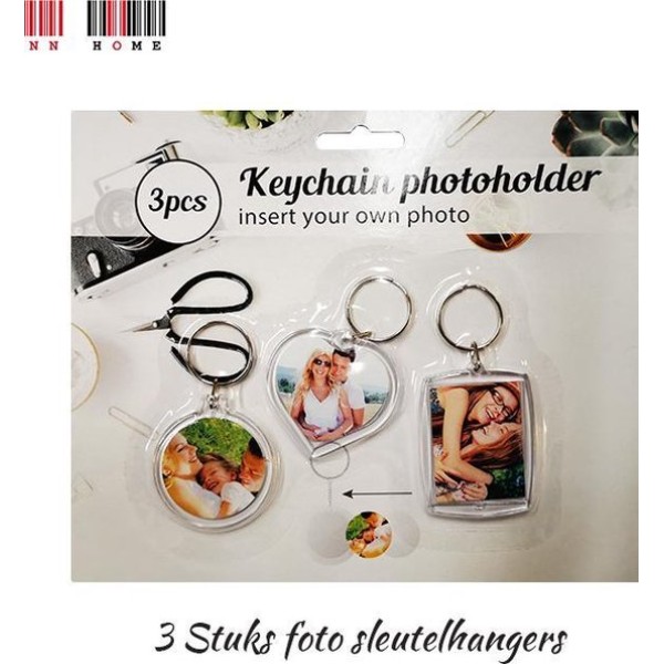 N&N Home Foto Sleutelhanger - 3 Stuks