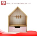 N&N Home Houten Sierhuis Ophangbaar met Lade - Roze