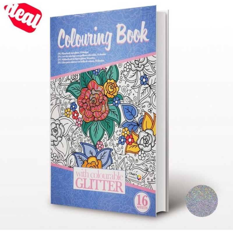 Deal Craft Sensations Kleurboek Met Kleurrijke Glitters - 16 Designs