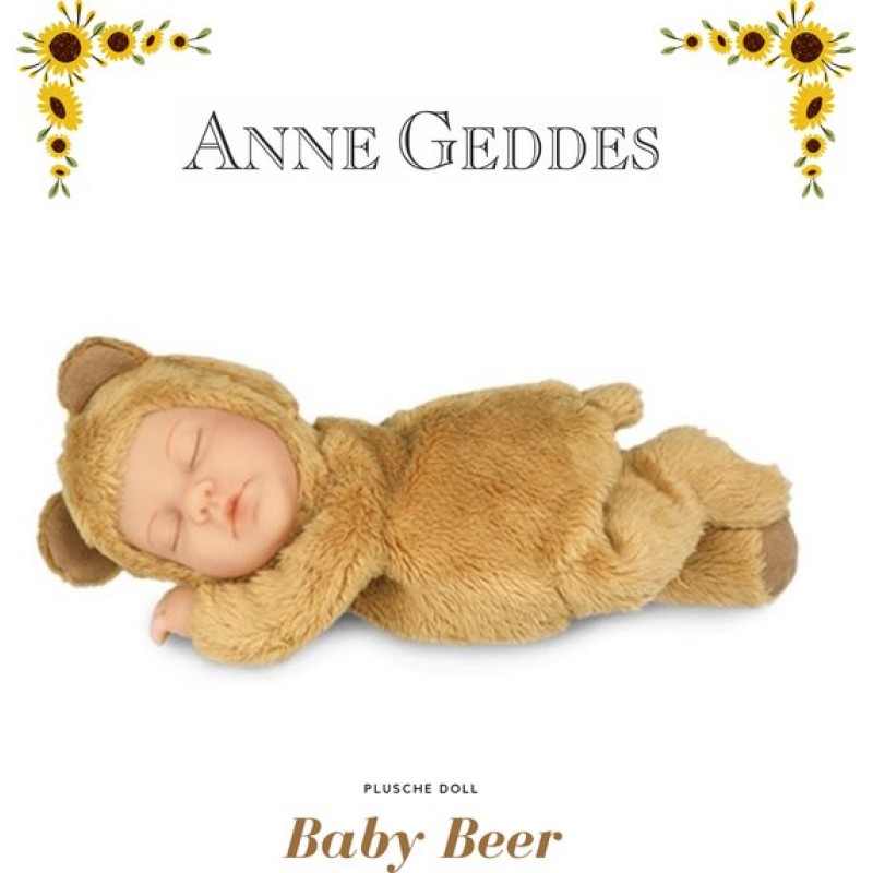 Anne Geddes Handgemaakt Pluche Slaap Poppetje - Baby Beer